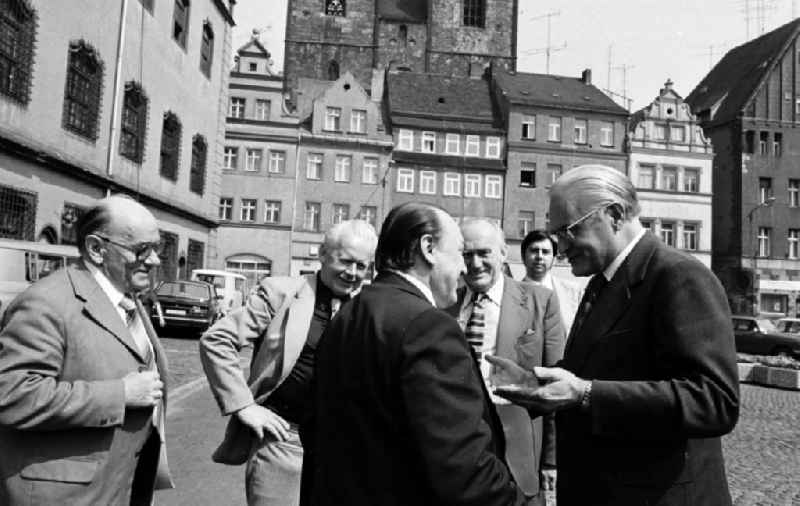 Guided tour and sightseeing on the occasion of a city tour General G. Goettnig in Lutherstadt Wittenberg in the federal state of Saxony-Anhalt on the territory of the former GDR, German Democratic Republic
