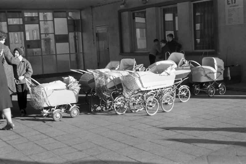 Stroller before an ice cream shop in Magdeburg in Saxony - Anhalt