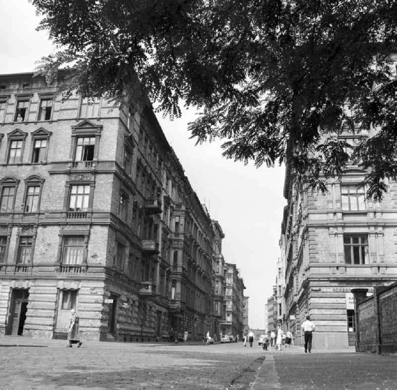 Old buildings in the early days in the founding period Leibnizstraße in Magdeburg in Saxony - Anhalt
