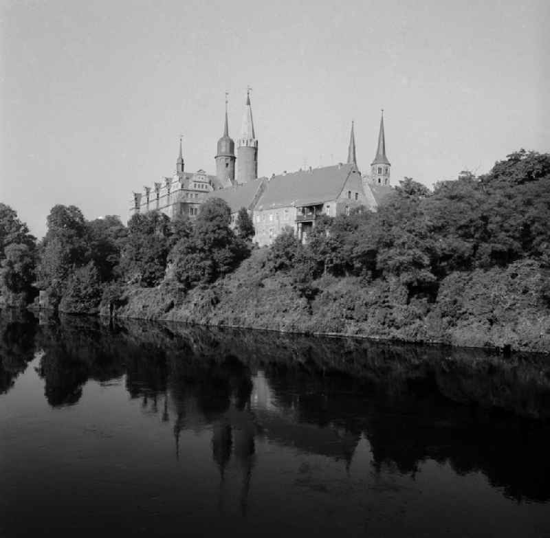 The Renaissance Castle Merseburg on the banks of the river Saale in Merseburg in the state of Saxony-Anhalt on the territory of the former GDR, German Democratic Republic