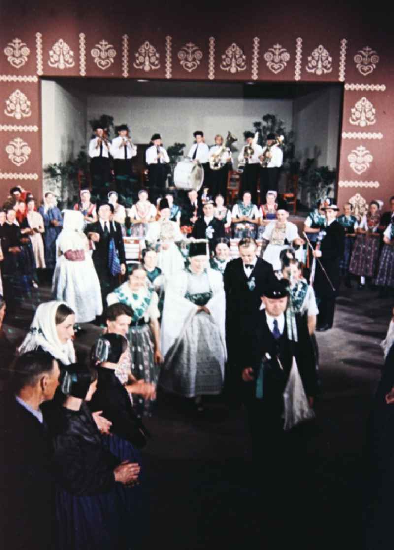 Wedding sorbian inhabitants in Milkel in the state Saxony on the territory of the former GDR, German Democratic Republic