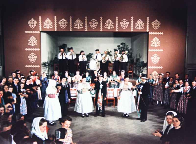 Wedding sorbian inhabitants in Milkel in the state Saxony on the territory of the former GDR, German Democratic Republic
