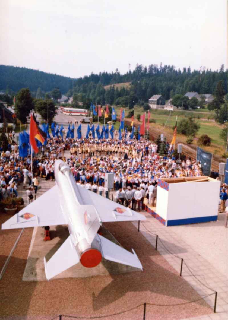 Pioneer - event at the memorial space in a MiG-21 F-13 of the first German cosmonaut Sigmund Jaehn in Morgenroethe- Rautenkranz in Saxony