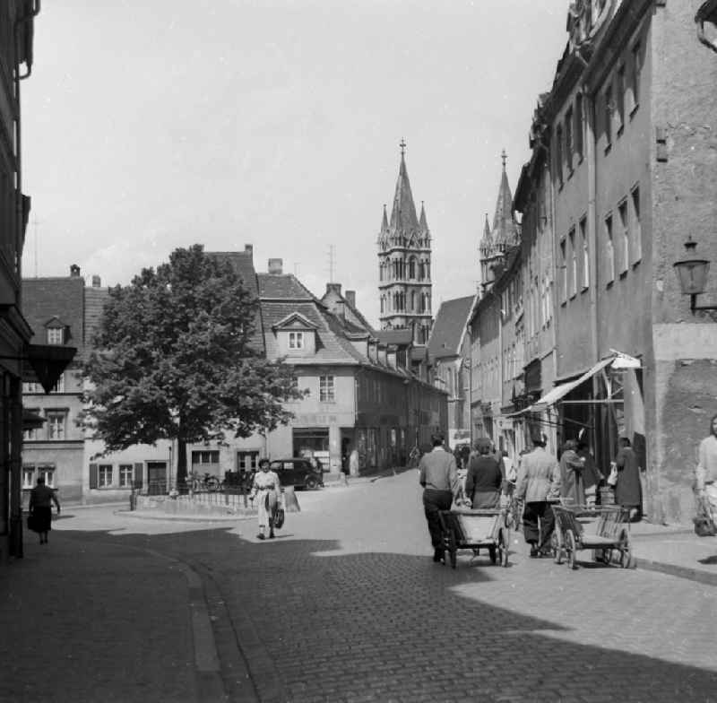 Old Town and the Naumburger cathedral in Naumburg (Saale) in the federal state Saxony-Anhalt in the area of the former GDR, German democratic republic,