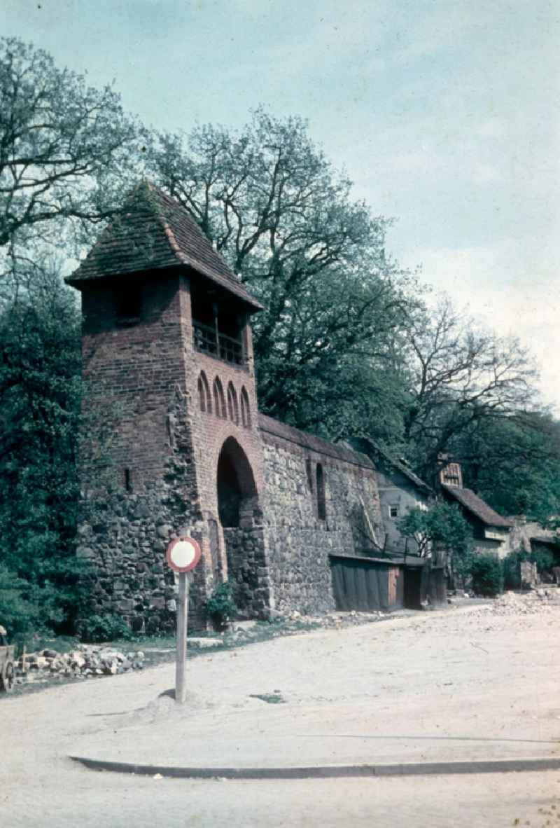 Observation tower in the city wall of Neubrandenburg in the state of Mecklenburg-Vorpommern in the territory of the former GDR, German Democratic Republic