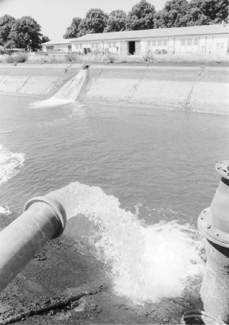 Water reservoir of LPG Hohenseefeld in district Jueterbog in Niederer Flaeming in Brandenburg in the area of the former GDR, German Democratic Republic