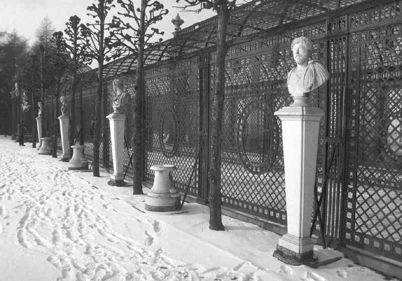 Busts of arcades and pavilions grid in Sanssouci Park in Potsdam