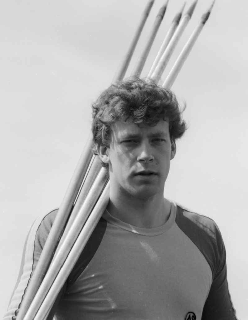 The javelin thrower / Athletics Uwe Hohn in Potsdam in Brandenburg on the territory of the former GDR, German Democratic Republic