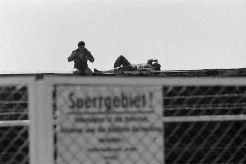 Dissolution and withdrawal work in the object of the military base of the listening post of the Red Army - GSSD (Group of Soviet Armed Forces in Germany) on the plateau of the Brocken summit in Schierke in the state of Saxony-Anhalt in the area of the former GDR, German Democratic Republic