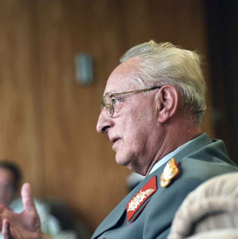 The former German army general of the NVA, National People's Army, Heinz Kessler in Strausberg in Brandenburg today. He was a member of the Council of Ministers of the GDR, Minister of National Defence and Member of the parliament of the GDR