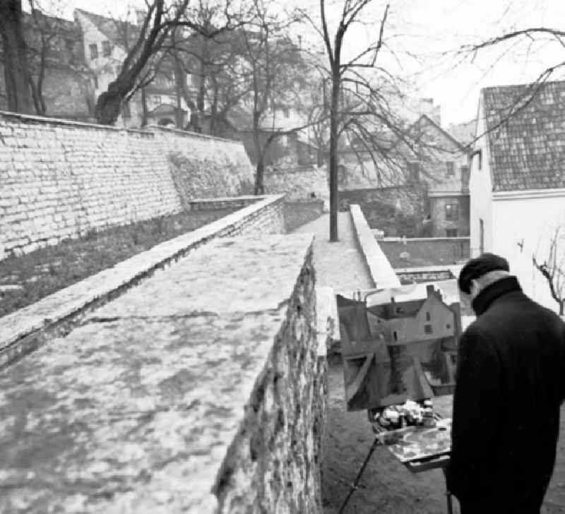 November 1966 Tallinn: Maler an der Stadtmauer
