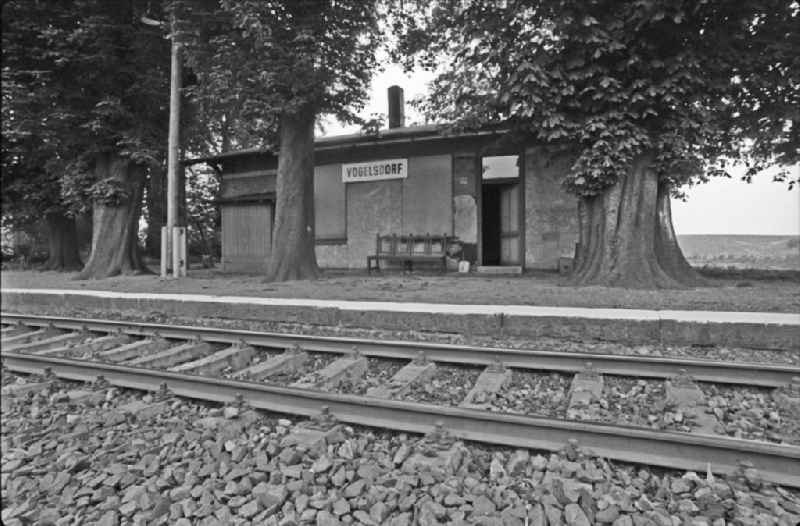 Station area of the Deutsche Reichsbahn in Vogelsdorf, Saxony-Anhalt on the territory of the former GDR, German Democratic Republic