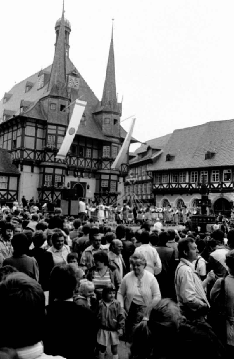 Visitors at the 21st Workers' Festival in Wernigerode, Saxony-Anhalt in the territory of the former GDR, German Democratic Republic
