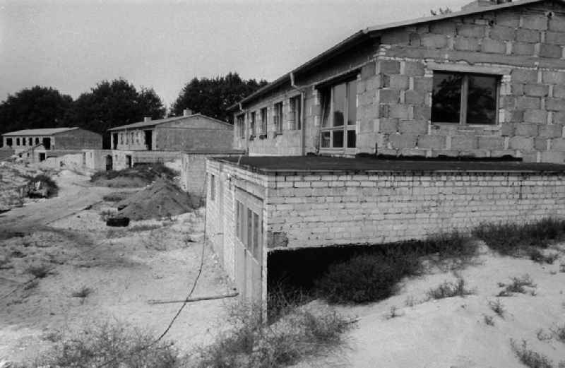 Building site to the new building of single-family dwellings in village Zilten in the federal state Brandenburg in the area of the former GDR, German democratic republic